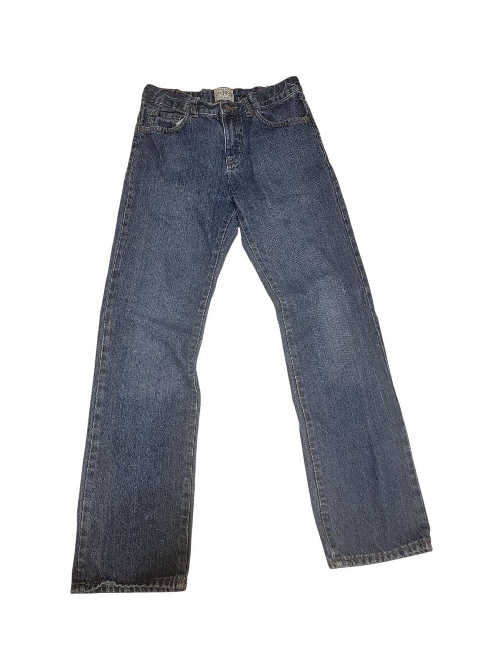 The Childrens Place Jeans Boys Sz 14 Straight Leg Dark Denim Adjustable Waist001